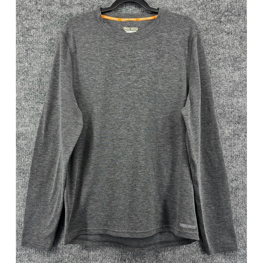 Omni-Wool Shirt Mens XL Gray Long Sleeve Wool Blend Thermal Base Layer Gorpcore